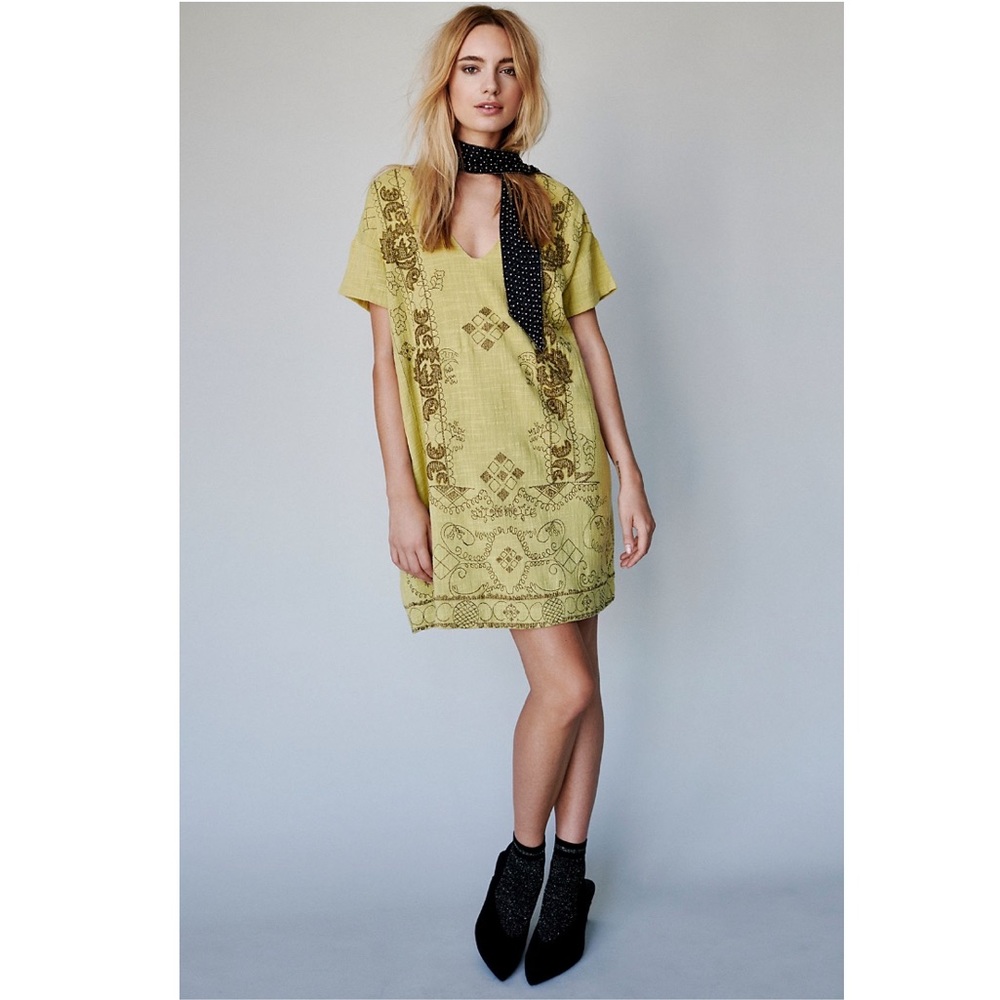 Free People Beaded Open Back Mini Dress - Picture 1 of 4